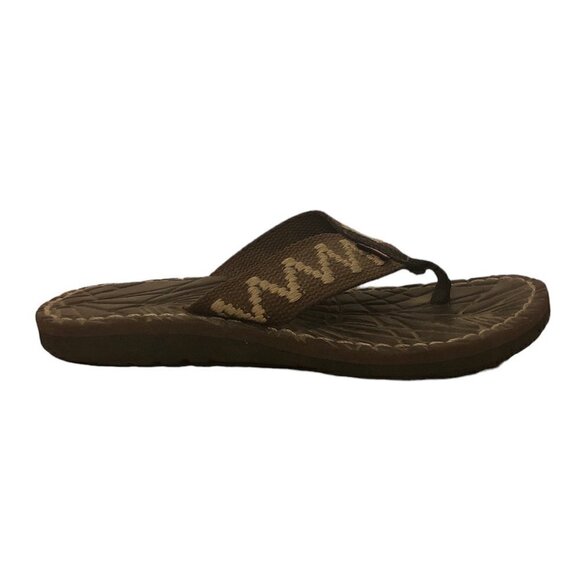 RALPH LAUREN Flip Flop Sandals Men's Size 6 Brown Flag Tag - Picture 3 of 13